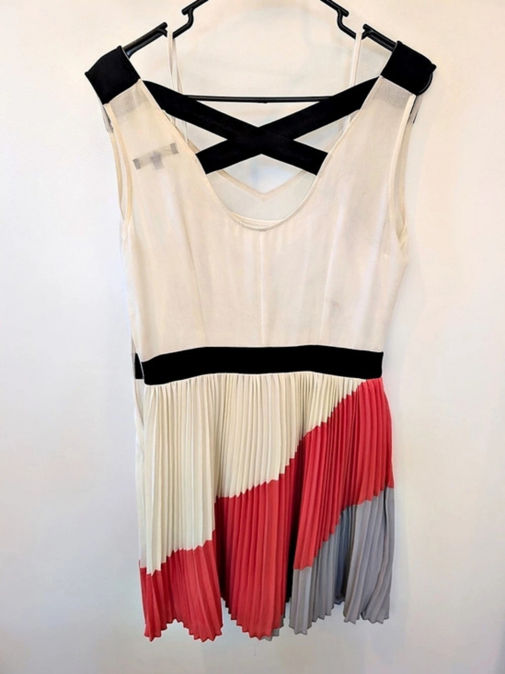 C. Luce Color Block Pleated Mini Dress Like New